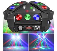 LISTaRSw Projecteur LED RGB 9 X 10 W, Contrôle DM-X Et Activation Sonore, éclairage Disco/Fête, pour Karaoké, Discothèque, Mariage, Concert