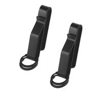 LiStarUs Lot de 2 porte-clés noirs pour ceinture - Double face à libération rapide - Avec porte-clés détachable - Pour policiers et travailleurs