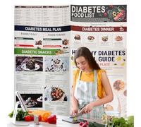 Liste d'aliments et planificateur de repas pour diabétiques, livre de recettes, liste nutritionnelle, alimentation saine, faible teneur en sucres, planificateur pour diabétiques