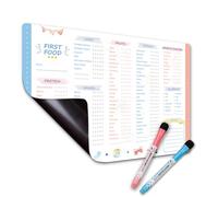Liste de contrôle de Baby First Foods 12x8, 5 pouces Liste contrôle magnétique des aliments pour bébé pour le réfrigérateur cuisine