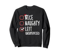 Liste de contrôle de Noël Amusante Non supervisée de Nice Naughty Left Sweatshirt