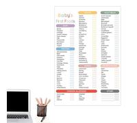 Liste de contrôle des aliments pour bébés - Tableau effaçable des premiers aliments | Liste complète du tableau de retrait | des aliments pour bébés pour une expérience interactive