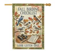 Liste de contrôle d'oiseaux d'automne avec citation de la nature, oiseaux