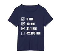 Liste de contrôle du Coureur de Marathon pour Jogging et Course à Pied T-Shirt, Femme Grandes Tailles, Bleu Marine, 2X
