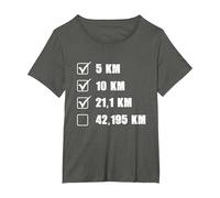 Liste de contrôle du Coureur de Marathon pour Jogging et Course à Pied T-Shirt, Femme Grandes Tailles, Asphalte, 5X