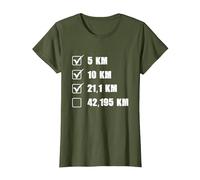 Liste de contrôle du Coureur de Marathon pour Jogging et Course à Pied T-Shirt, Femme, Olive, S