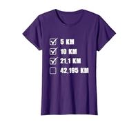 Liste de contrôle du Coureur de Marathon pour Jogging et Course à Pied T-Shirt, Femme, Violet, S