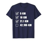 Liste de contrôle du Coureur de Marathon pour Jogging et Course à Pied T-Shirt, Homme, Bleu Marine, 5XL