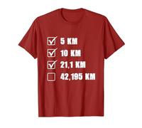 Liste de contrôle du Coureur de Marathon pour Jogging et Course à Pied T-Shirt, Homme, Canneberge, XXL
