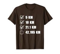 Liste de contrôle du Coureur de Marathon pour Jogging et Course à Pied T-Shirt, Homme, Marron, M