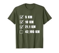 Liste de contrôle du Coureur de Marathon pour Jogging et Course à Pied T-Shirt, Homme, Olive, 3XL