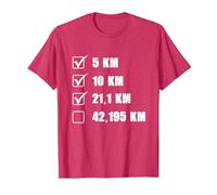 Liste de contrôle du Coureur de Marathon pour Jogging et Course à Pied T-Shirt, Homme, Rouge Chiné, XXL