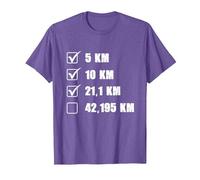 Liste de contrôle du Coureur de Marathon pour Jogging et Course à Pied T-Shirt, Homme, Violet Chiné, S