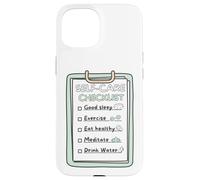 Liste de contrôle SelfCare Design Rappel pour des habitudes saines Coque pour iPhone 15