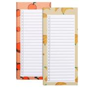 Liste de courses magnétique pour réfrigérateur, lot de 2 blocs-notes magnétiques, 100 feuilles détachables motif fruits, pour