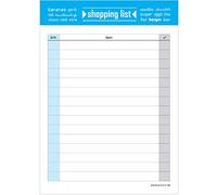 Liste de courses PRICARO "Typo", bleu, A6, lot de 5