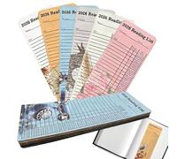Liste de lecture - Lot de 60 cartes d'adhésion à la bibliothèque avec papier cartonné lourd amélioré 2026, fibre de qualité archive de 350 g/m², haute clarté organisationnelle, articles de papeterie