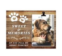 Liste de souvenirs pour animaux de compagnie en bois | Matériau en bois | Plusieurs tailles | Suspendu ou debout pour chat chien Photos - Cadeau de condoléance Perte Animal bien-aimé avec collier