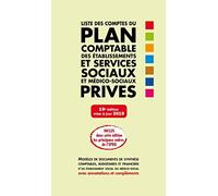 Liste des comptes du plan comptable des établissements et services sociaux et médico-sociaux privés