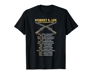 Liste Historique de la Campagne des batailles de la Guerre Civile de Robert E Lee T-Shirt Graphique avec Valeur