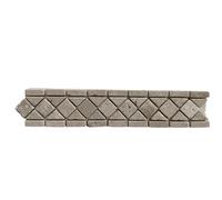 Listel Décoratif en Travertin Naturel, Motif Diamant, 6 x 30,5 cm, Blanc Ivoire, Pour Mur Intérieur/Extérieur