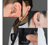 Listen Only Acoustic Tube Earphones-3.5 mm Jack-One Ear-Headset with Symmetrical Armature-Headphones for Radio,Speaker Microphones (Black)