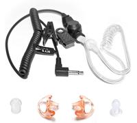 Listen Only Écouteurs Intra-Auriculaires (Ultra résistants,Militaires,sécurité) avec Une Paire d'Oreillettes Moyennes et Une Embout d'oreillette en Champignon/téton.