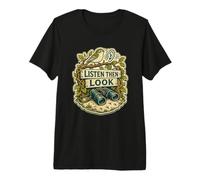 Listen Then Look Écoute des Oiseaux en forêt T-Shirt Haut de Gamme