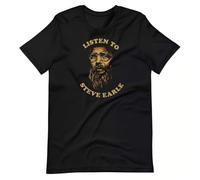 Listen to Steve Earle Fan Art Graphic Tee Short-Sleeve Unisex T-Shirt
