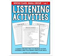 Listening and Following Directions Activities for Grades 2-5 | Critical Thinking Skills | SPED and Speech Activities: 15 Minute Activities to Help Build Listening Comprehension