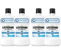 Listerine Advanced White Mild Flavor (pack de 2 x 1 L), bain de bouche blanchissant, bain de bouche sans alcool, élixir oral pour un nettoyage buccal optimal, arôme menthe (Lot de 2)