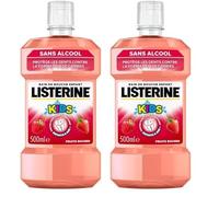 Listerine - Bain de Bouche Enfant Fruits Rouges 0% Alcool (bouteille de 500 ml) - Soin bucco-dentaire pour éliminer 99,9% des bactéries - Bain de bouche sans alcool pour une haleine fraîche durable