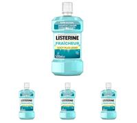 Listerine - Bain de Bouche Fraîcheur Goût Plus Léger (bouteille de 500 ml) - Soin bucco-dentaire quotidien - Bain de bouche sans alcool pour une haleine fraîche durable (Lot de 4)