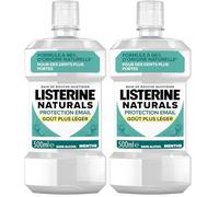 Listerine - Bain de Bouche Naturals Protection Émail Goût Plus Léger 0% Alcool (bouteille de 500 ml) - Soin bucco-dentaire quotidien - Bain de bouche sans alcool pour une haleine fraîche durable