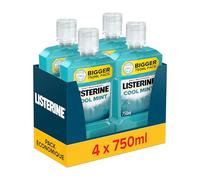 Listerine | Bain de Bouche Quotidien Fraîcheur Intense (lot de 4 bouteilles de 750 ml) - Soin bucco-dentaire pour aider à protéger contre la plaque dentaire