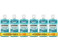 Listerine - Bain de Bouche Quotidien Fraîcheur Intense (lot de 6 bouteilles de 500 ml) - Bain de bouche pour combattre les bactéries - Goût intense pour une haleine fraîche