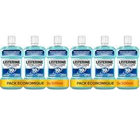 Listerine, Bain de Bouche Total Care Anti-Tartre (lot de 6 bouteilles de 500 ml) - Soin bucco-dentaire contre la formation de tartre - Bain de bouche pour une haleine fraîche durable