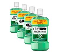 Listerine - Bain de Bouche Total Care Dents et Gencives (bouteille de 750 ml) - Soin bucco-dentaire quotidien 10 bénéfices en 1 - Bain de bouche pour une haleine fraîche durable (Lot de 4)