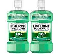 Listerine - Bain de Bouche Total Care Dents et Gencives Goût Plus Léger 0% Alcool (bouteille de 500 ml) - Soin bucco-dentaire 10 en 1 - Bain de bouche sans alcool pour une haleine fraîche durable