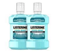 LISTERINE Cool Mint goût doux (2 x 1000 ml), bain de bouche antibactérien sans alcool avec huiles essentielles, pour une sensation de fraîcheur durable