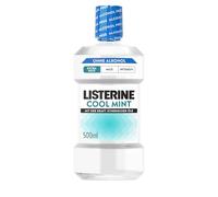 Listerine Cool Mint Lot de 6 bains de bouche antibactériens avec huiles essentielles, saveur extra douce avec de la menthe et sans alcool, complément idéal pour les soins buccaux quotidiens, 6 x 500