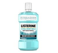 LISTERINE Cool Mint Mild 500 ml, bain de bouche antibactérien avec huiles essentielles et sans alcool, le bain de bouche doux combat efficacement les bactéries, complément optimal aux soins dentaires