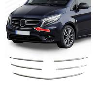 Listes de grille pour VITO | W447 | 2020+ (Facelift) Moulure chromée en acier inoxydable Embellissement chromé frontal bandes chromées de radiateur