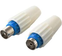 Listo - Fiche Antenne Tv Coaxiale Droite Lot 2 M/F