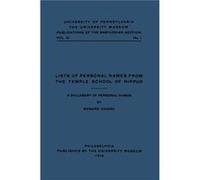 Lists of Personal Names from the Temple School o A Syllabary of Personal Names by Edward Chiera Edward Chiera (Auteur)