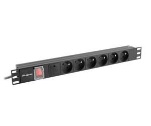Listwa zasilająca Lanberg do RACK 1U 16A PDU 6x PL 2m czarna Lanberg