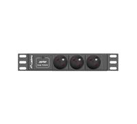Listwa zasilająca Lanberg do szaf 10" 1U 16A PDU 3x PL 2m czarna Lanberg