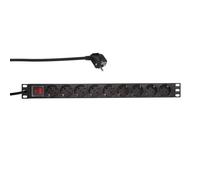 LogiLink Unité de distribution d'énergie PDU9C02 – 9 sorties CA, noire, verticale, 2 m, 250 V