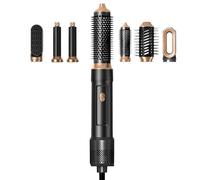 Listy Seche Cheveux 6 en 1 Air Styler, Brosse Soufflante Hair Styler avec 6 Accessoires, Sèche Cheveux, Brosse Souflante, Airflow Fer a Boucler(Noir)