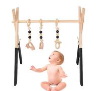 Lisutupode Arche Eveil Bebe Bois Pliable, Jouet De Gymnastique Pliable,Jouets D'apprentissage Pour Tout Petits,jouet Gymnastique Pour Nouveau Nés,Accessoires D'exercice Pour Nouveau Nés,45x37.5x47.5cm